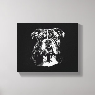 Impressão Em Tela Retrato de Bulldog Inglês Roupas Minimalistas