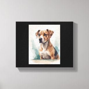 Impressão Em Tela Retrato de Cachorro Aquarela