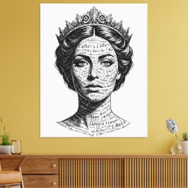 Impressão Em Tela Retrato de Caligrafia da Rainha Ester - Roteiro Vi