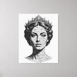 Impressão Em Tela Retrato de Caligrafia da Rainha Ester - Roteiro Vi