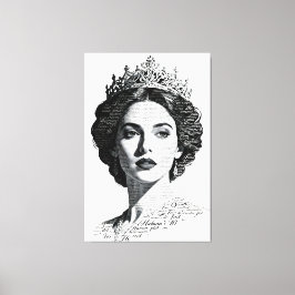 Impressão Em Tela Retrato de Caligrafia da Rainha Esther - Roteiro V