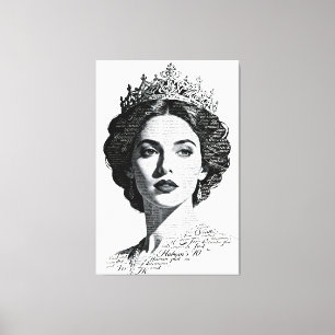 Impressão Em Tela Retrato de Caligrafia da Rainha Esther - Roteiro V