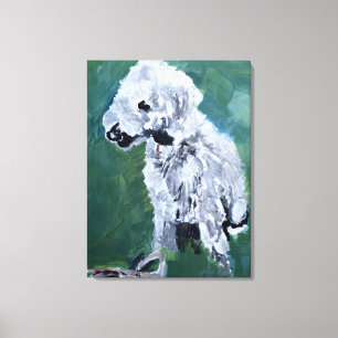 Impressão Em Tela Retrato de Cão Bedlington Terrier