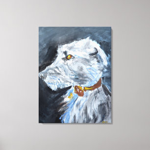 Impressão Em Tela Retrato de Cão Bedlington Whippet