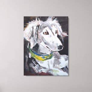 Impressão Em Tela Retrato de Cão Terrier Branco Desgrenhado