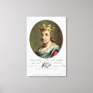 Impressão Em Tela Retrato de Charles V, chamado "" o rei sábio de F