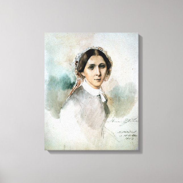 Impressão Em Tela Retrato de Clara Schumann 1853 (Frente)