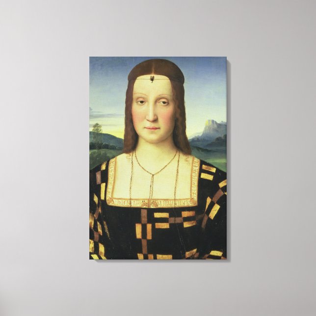 Impressão Em Tela Retrato de Elizabeth Gonzaga, c.1504 (óleo no pain (Frente)