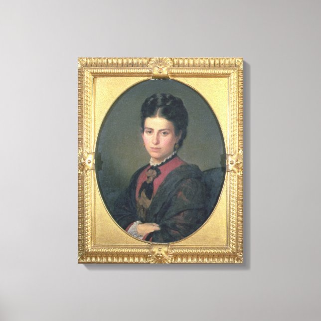 Impressão Em Tela Retrato de Emilia Sampieri, 1870 (óleo na canvas) (Frente)