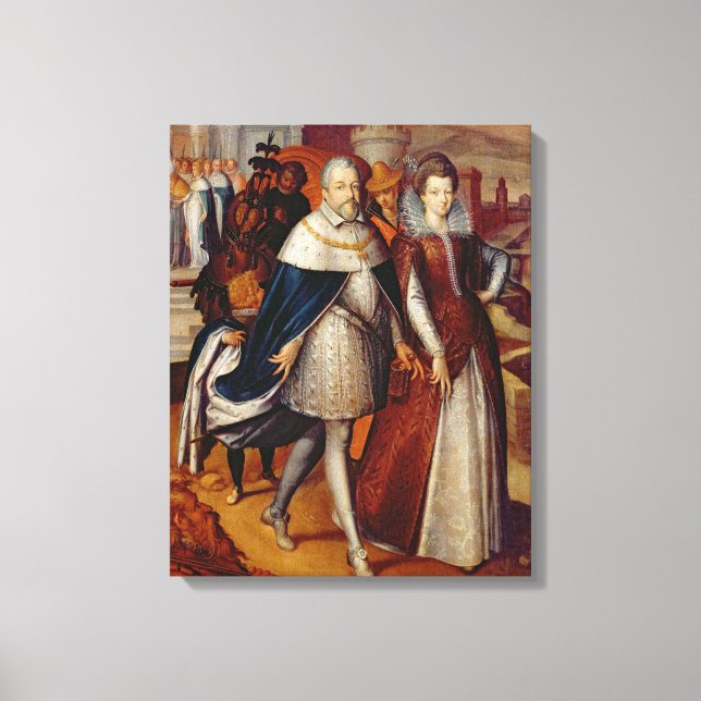 Impressão Em Tela Retrato de Ferdinand I e sua sobrinha (Frente)