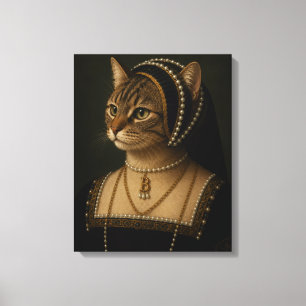 Impressão Em Tela Retrato de Gato Anne Boleyn – Rainha Tudor Renasce