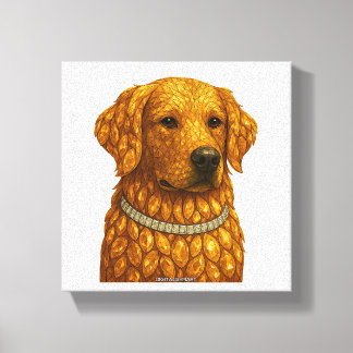 Impressão Em Tela Retrato de Gemas do Golden Retriever