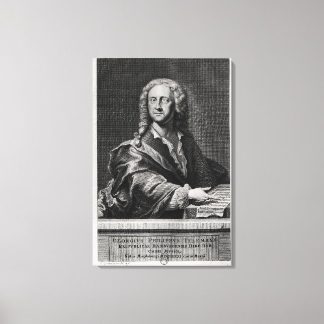 Impressão Em Tela Retrato de Georg Philipp Telemann (Frente)