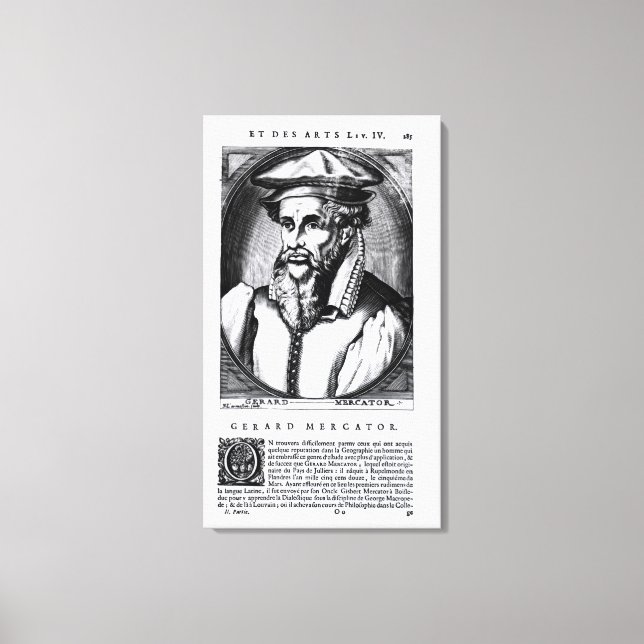 Impressão Em Tela Retrato de Gerard Mercator (Frente)