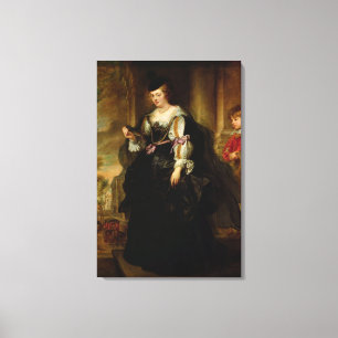 Impressão Em Tela Retrato de Helene Fourment com um treinador,