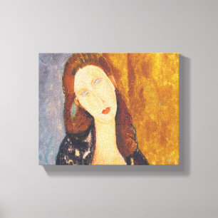 Impressão Em Tela Retrato de Jeanne Hebuterne por Amedeo Modigliani