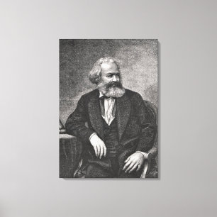 Impressão Em Tela Retrato de Karl Marx 1857