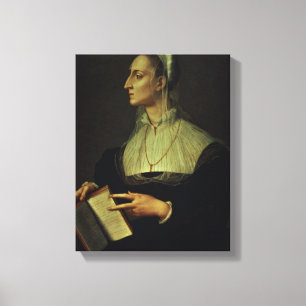 Impressão Em Tela Retrato de Laura Battiferri, c.1555-60 (painel)