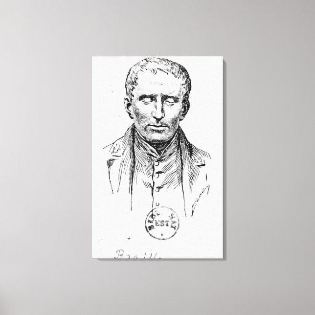 Impressão Em Tela Retrato de Louis Braille (Frente)