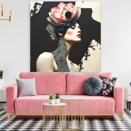 Impressão Em Tela Retrato de Moda abstrato