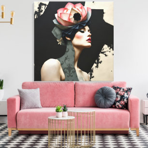 Impressão Em Tela Retrato de Moda abstrato