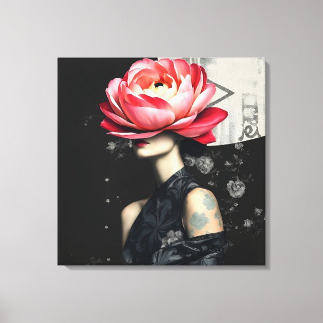 Impressão Em Tela Retrato de Moda abstrato (Frente)