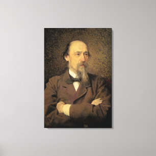 Impressão Em Tela Retrato de Nikolay Alekseyevich Nekrasov, 1877