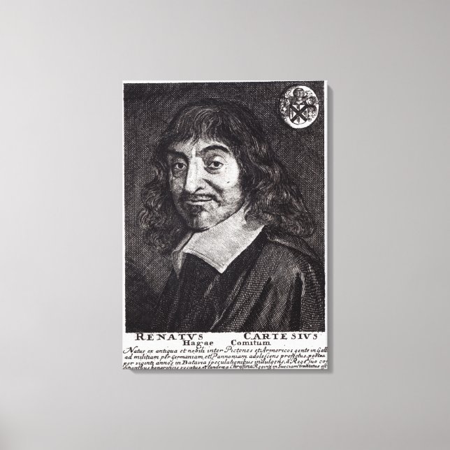 Impressão Em Tela Retrato de Rene Descartes (Frente)