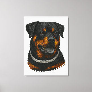 Impressão Em Tela Retrato de Rottweiler em Mosaico de Pedras Precios