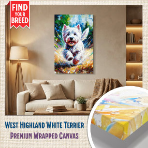 Impressão Em Tela Retrato de um cão West Highland White Terrier "Wes