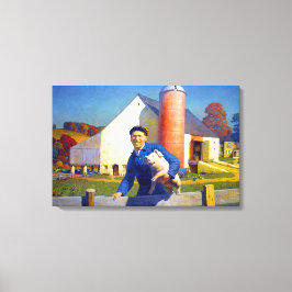 Impressão Em Tela Retrato de um Fazendeiro NC Wyeth 1943 Arte Americ