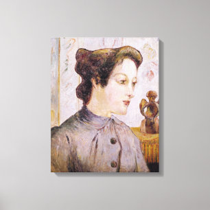 Impressão Em Tela Retrato de uma jovem mulher, 1886 de Paul Gauguin