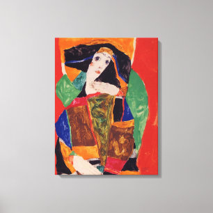 Impressão Em Tela "Retrato de uma Mulher" Egon Schiele