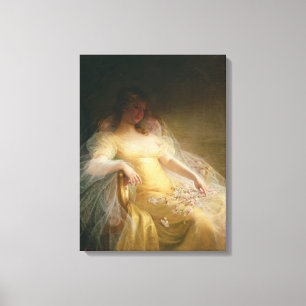 Impressão Em Tela Retrato de uma mulher (óleo em canvas)