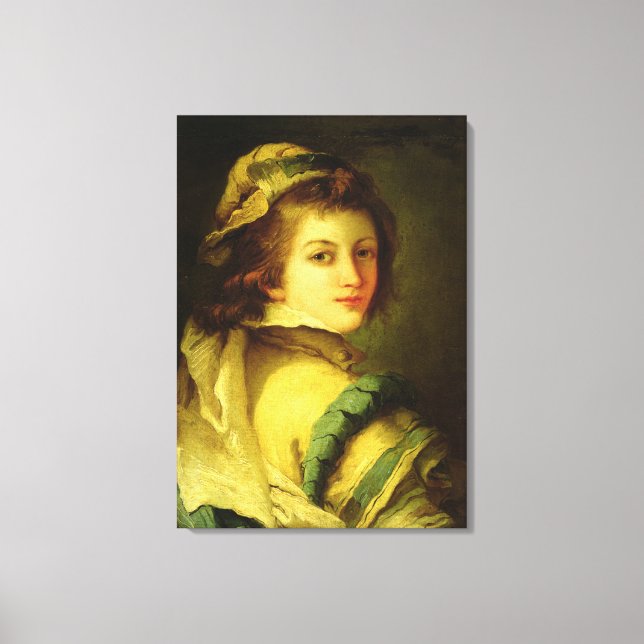 Impressão Em Tela Retrato de uma página, 1762-70 (óleo na canvas) (Frente)