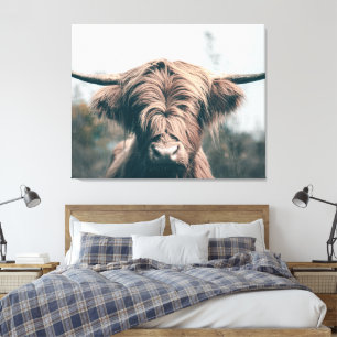 Impressão Em Tela Retrato de vaca das Terras Altas