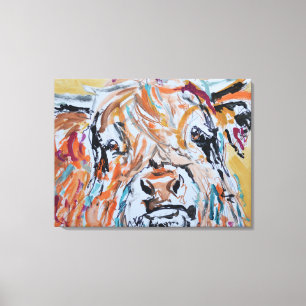 Impressão Em Tela Retrato de Vaca das Terras Altas Neo-Expressionist