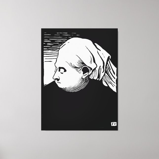 Impressão Em Tela Retrato de Woodcut da Rainha Vitória (Frente)