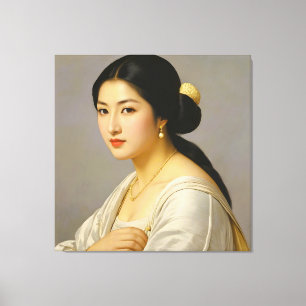 Impressão Em Tela Retrato de "Yuki Mori" de Mulher de Arte Legal