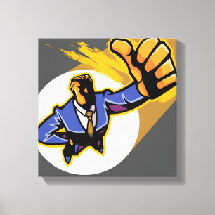 Impressão Em Tela Retrato do homem novo que mostra os polegares