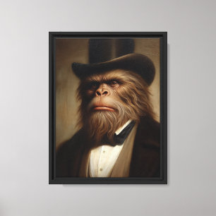Impressão Em Tela Retrato do Macaco Gentil-Homem Vitoriano