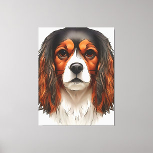 Impressão Em Tela Retrato do Rei Charles Cavalier Spaniel Pet