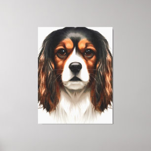 Impressão Em Tela Retrato do Rei Charles Cavalier Spaniel Pet