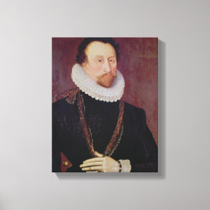 Impressão Em Tela Retrato do senhor John Hawkins 1581