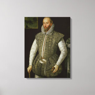 Impressão Em Tela Retrato do senhor Walter Raleigh, 1598