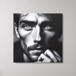 Impressão Em Tela Retrato em Grafite: O Contador Silencioso