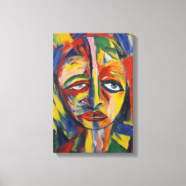 Impressão Em Tela Retrato Emocional Repressionista Negrito Abstrato