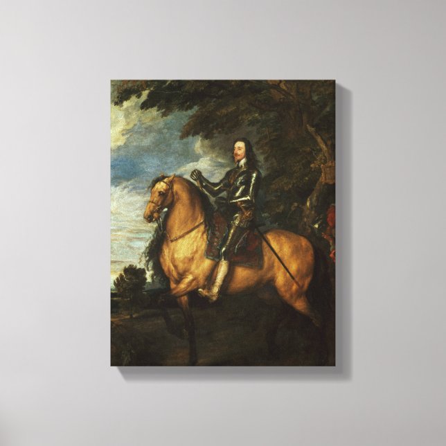 Impressão Em Tela Retrato Equestre de Charles I c.1637-38 (Frente)