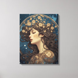 Impressão Em Tela retrato fantasia mulher estilo tarot