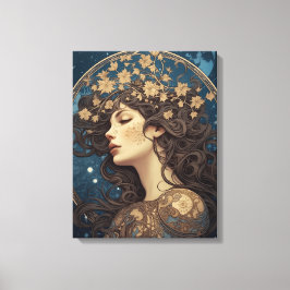 Impressão Em Tela retrato fantasia mulher estilo tarot